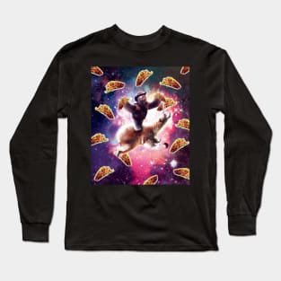 Cowboy Space Sloth On Polar Bear Unicorn - Taco Long Sleeve T-Shirt